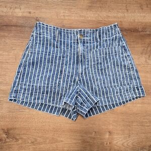 American Eagle Outfitters Striped Denim Shorts Size 12